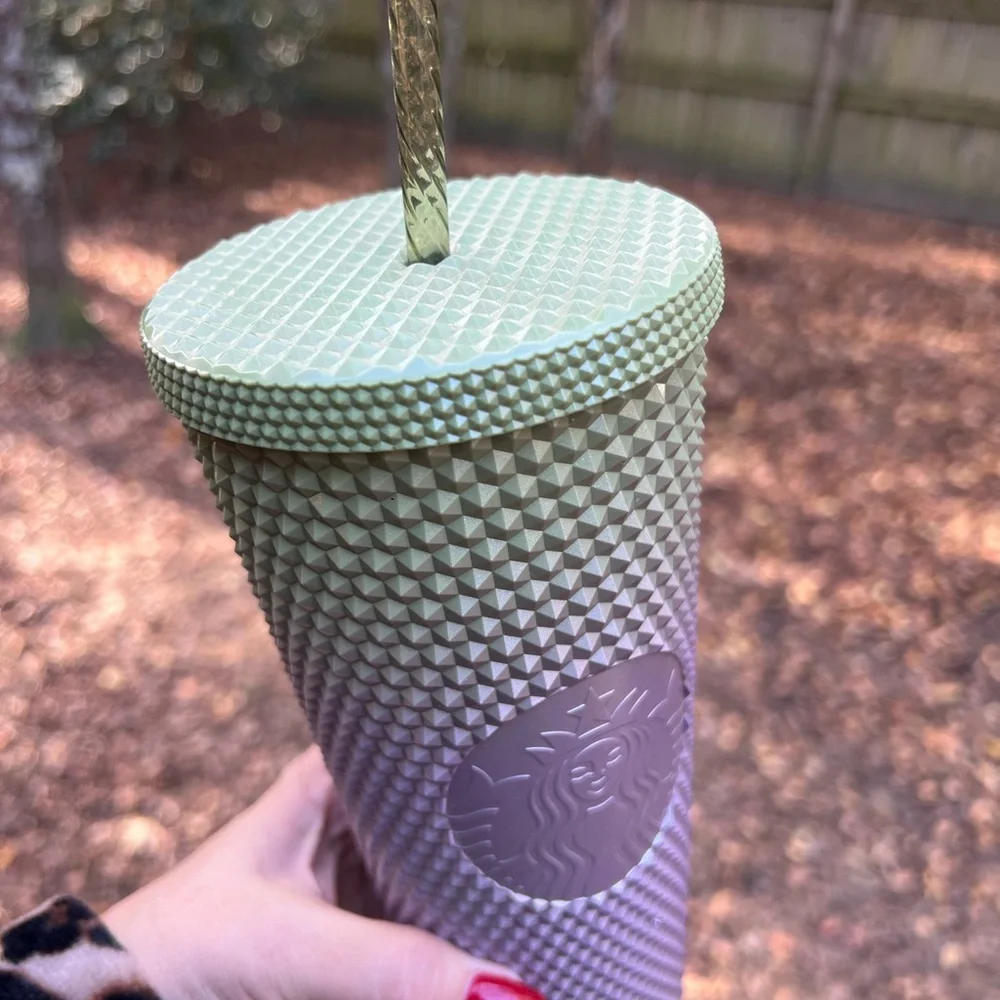 STARBUCKSFall 2024 Metallic and Lilac Gradient Ombré Studded Tumbler NWT NEW